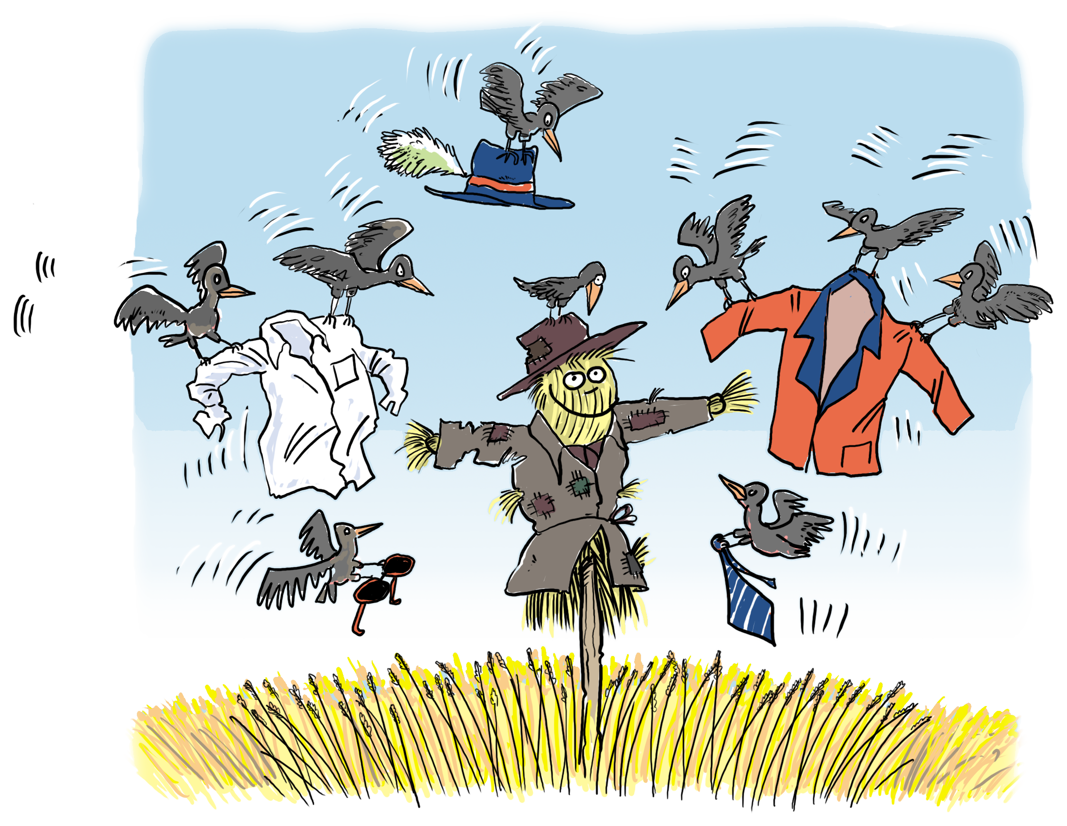 Ilustracja: strach na wróble