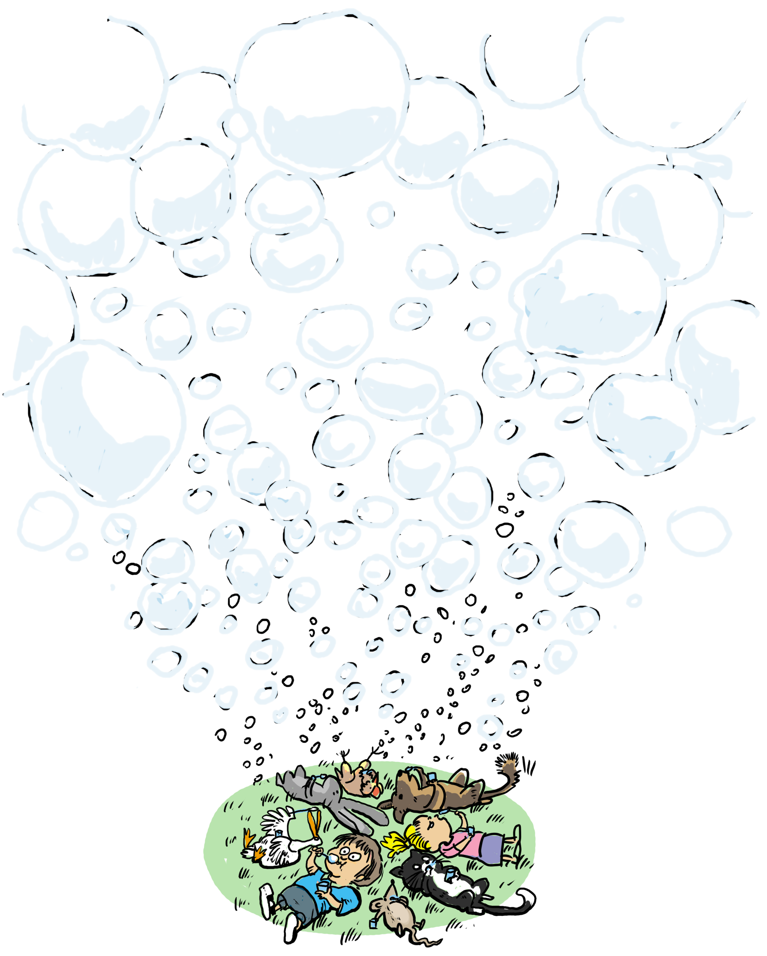 Ilustracja: bańki mydlane